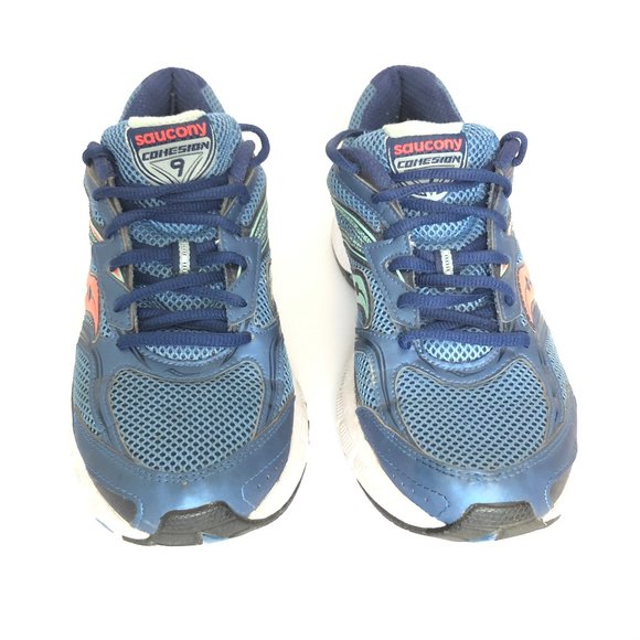 SAUCONY COHESION 9 Grid Womens Size 6.5 Blue Coral - Picture 2 of 6